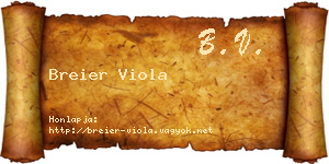 Breier Viola névjegykártya